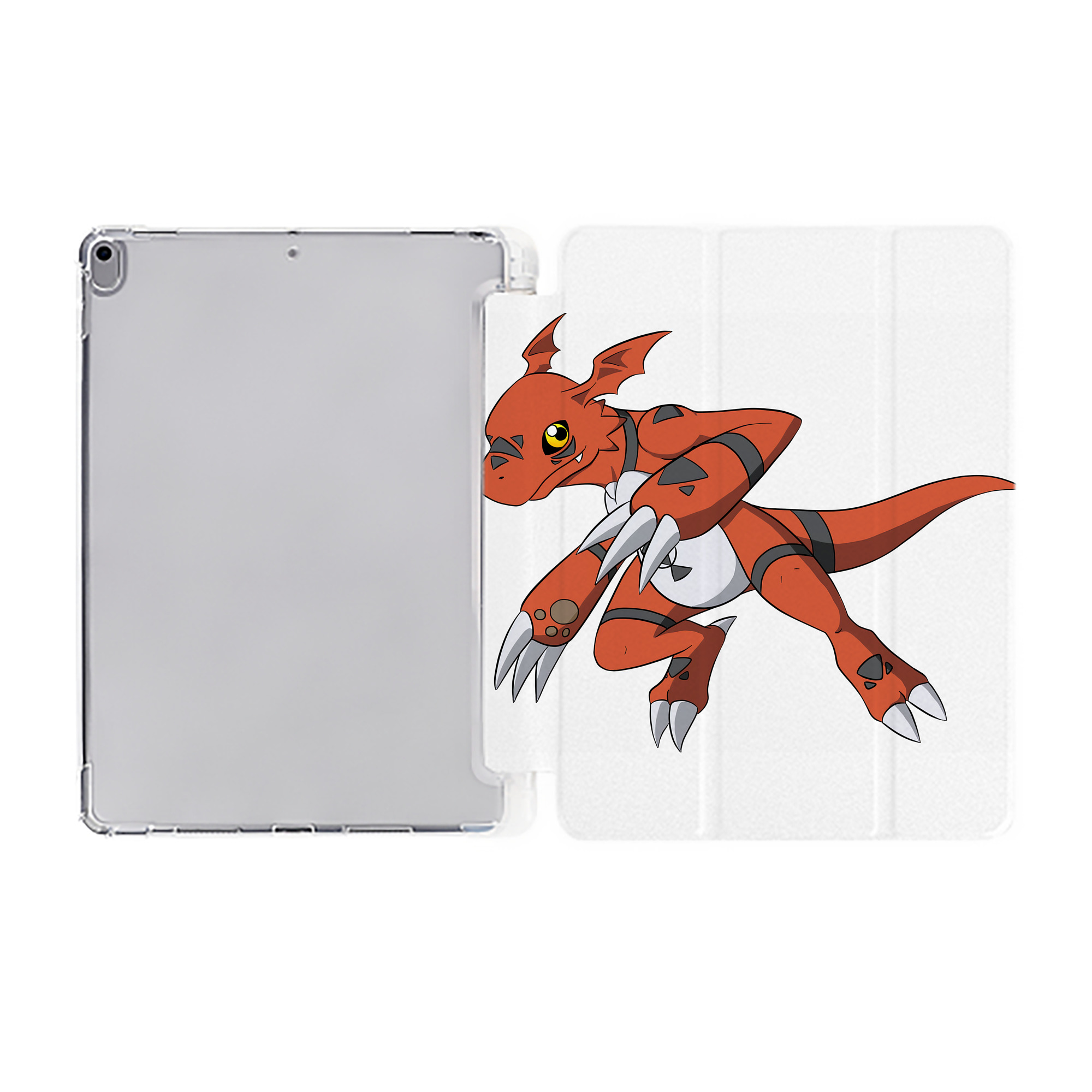 （画像用） Digimon デジタルモンスター/デジモン IPad ケース ペン収納付き 三つ折りスタンド PUレザー×シリコン 対応機種9.5/10.5/10.9インチ